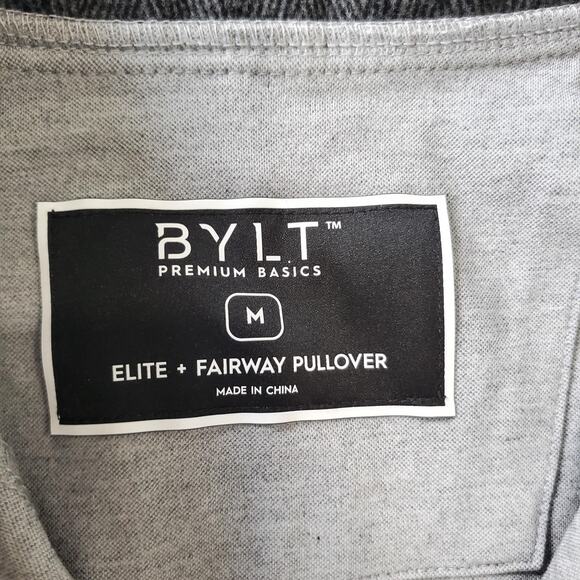 BYLT Pullover Mens Medium Gray Elite+ Fairway Quarter Zip Golf Performance Tech - Picture 3 of 8